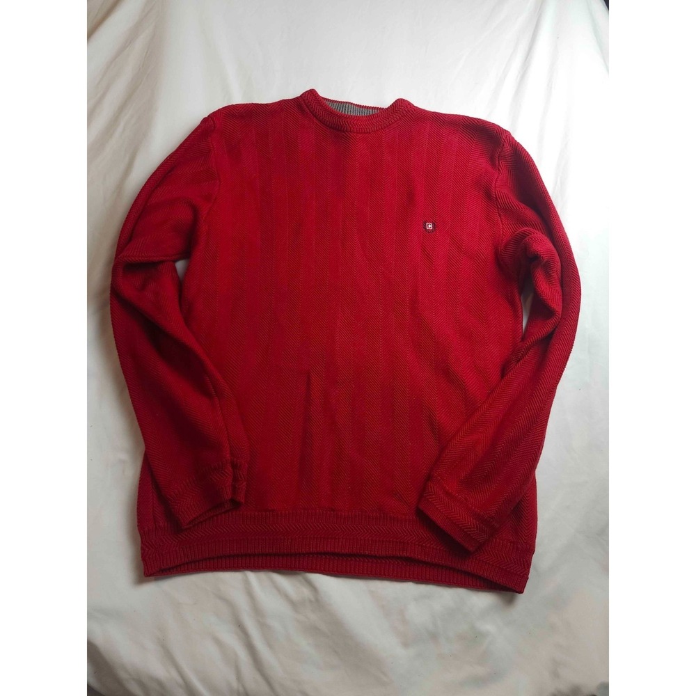 Chaps Chevron Pullover Sweater Mens Size XL Red Knit Gorpcore Vintage Streetwear